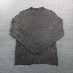 OAMC Sweater Mens L Gray Textured Stretch Casual Designer Midweight Crew Neck